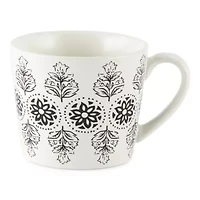 Distant Lands White/Black Stoneware Coffee Mug
