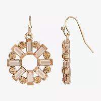 1928 Womens Crystal Round Drop Earrings