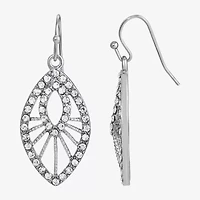 1928 Silver Tone Womens Crystal Drop Earrings