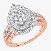 Womens 1 CT.T.W. Natural Diamond Pear Halo Engagement Ring