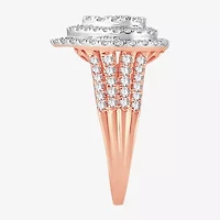 Womens 1 CT.T.W. Natural Diamond Pear Halo Engagement Ring