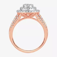 Womens 1 CT.T.W. Natural Diamond Pear Halo Engagement Ring