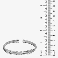 Paris 1901 By Charles Garnier Womens Cubic Zirconia Sterling Silver Cuff Bracelet