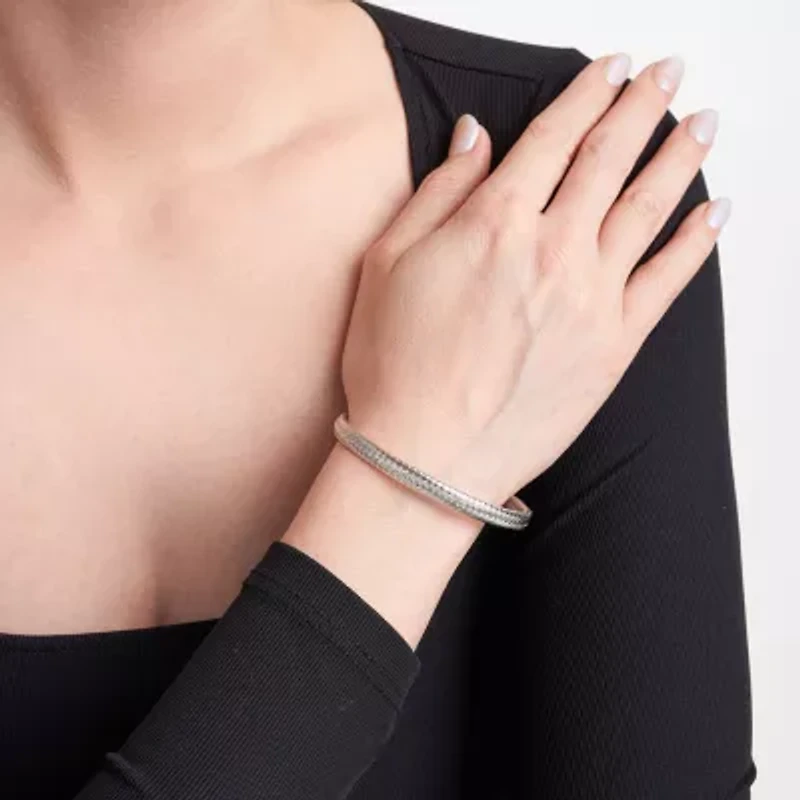 Paris 1901 By Charles Garnier Womens Cubic Zirconia Sterling Silver Bangle Bracelet