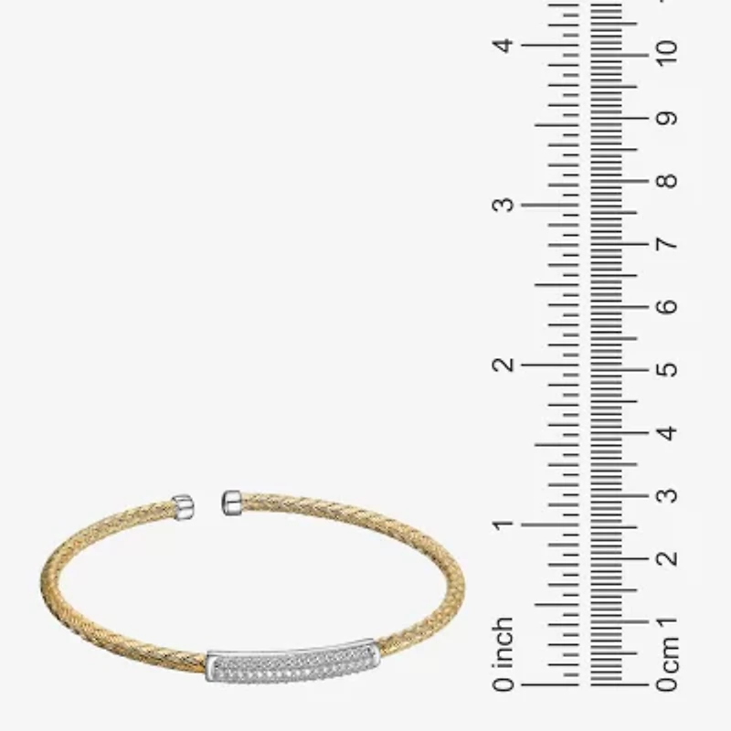 Paris 1901 By Charles Garnier Womens Cubic Zirconia 18K Gold Over Silver Cuff Bracelet