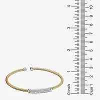 Paris 1901 By Charles Garnier Womens Cubic Zirconia 18K Gold Over Silver Cuff Bracelet