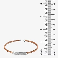 Paris 1901 By Charles Garnier Womens Cubic Zirconia 18K Rose Gold Over Silver Cuff Bracelet
