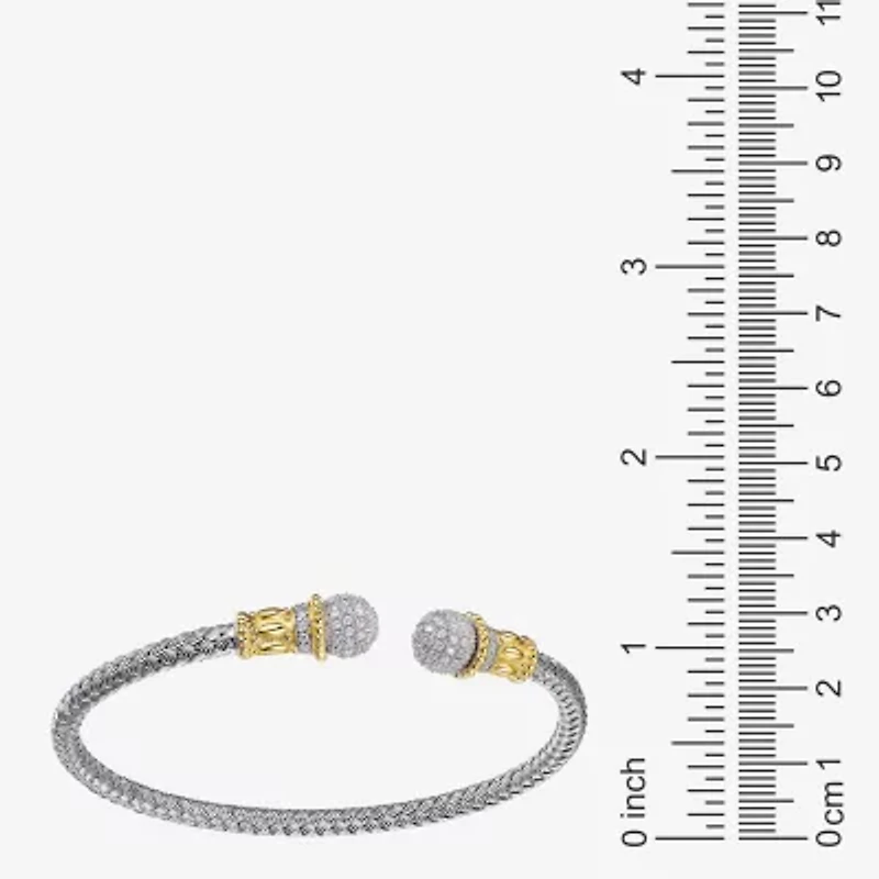 Paris 1901 By Charles Garnier Womens Cubic Zirconia 18K Gold Over Silver Cuff Bracelet