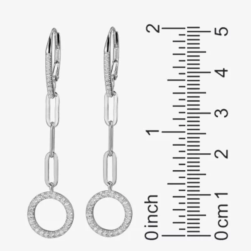 Paris 1901 By Charles Garnier Womens Cubic Zirconia Sterling Silver Drop Earrings