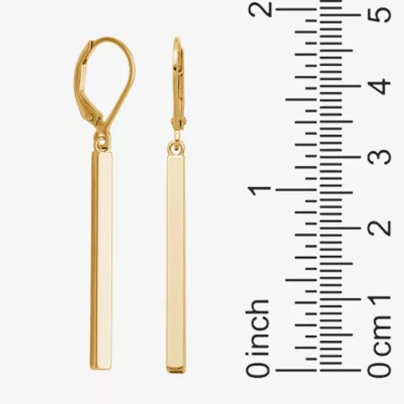 Womens 18K Gold Over Silver Drop Earrings