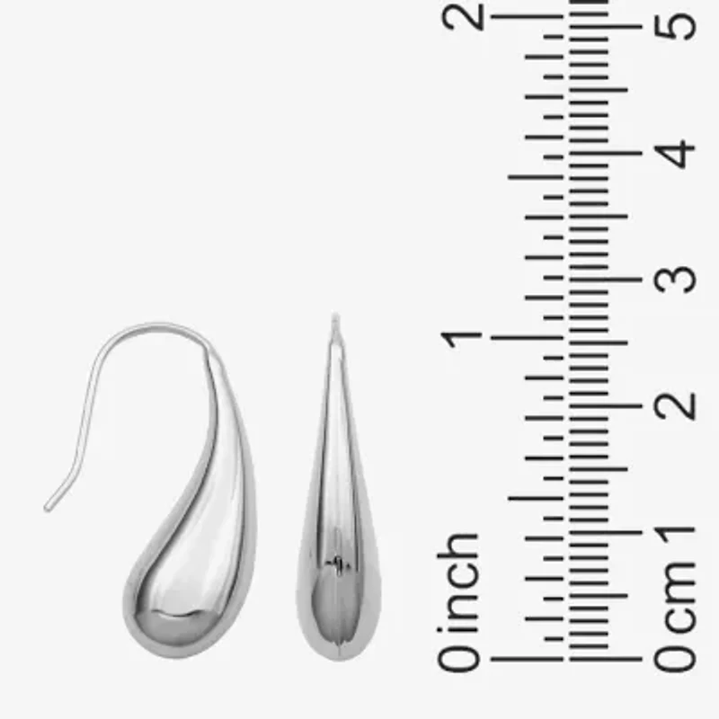 Teardrop Womens Sterling Silver Drop Earrings