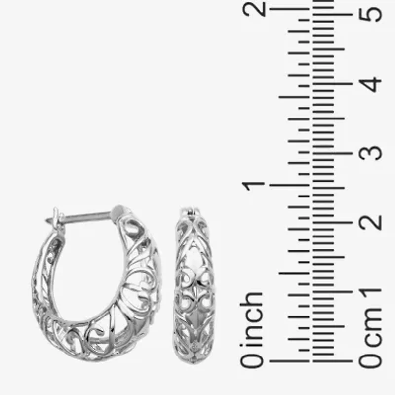 Womens Sterling Silver 20.8mm Hoop Earrings