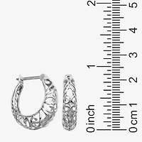 Womens Sterling Silver 20.8mm Hoop Earrings