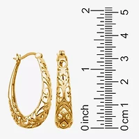 Womens 18K Gold Over Silver 32.2mm Hoop Earrings
