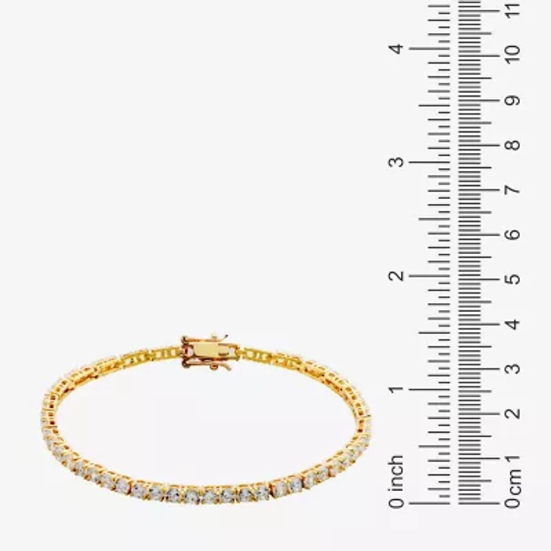 DiamonArt® 18K Yellow Gold over Silver Cubic Zirconia Tennis Bracelet