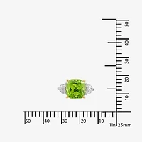 Diamonart Womens Green Cubic Zirconia Sterling Silver Engagement Ring