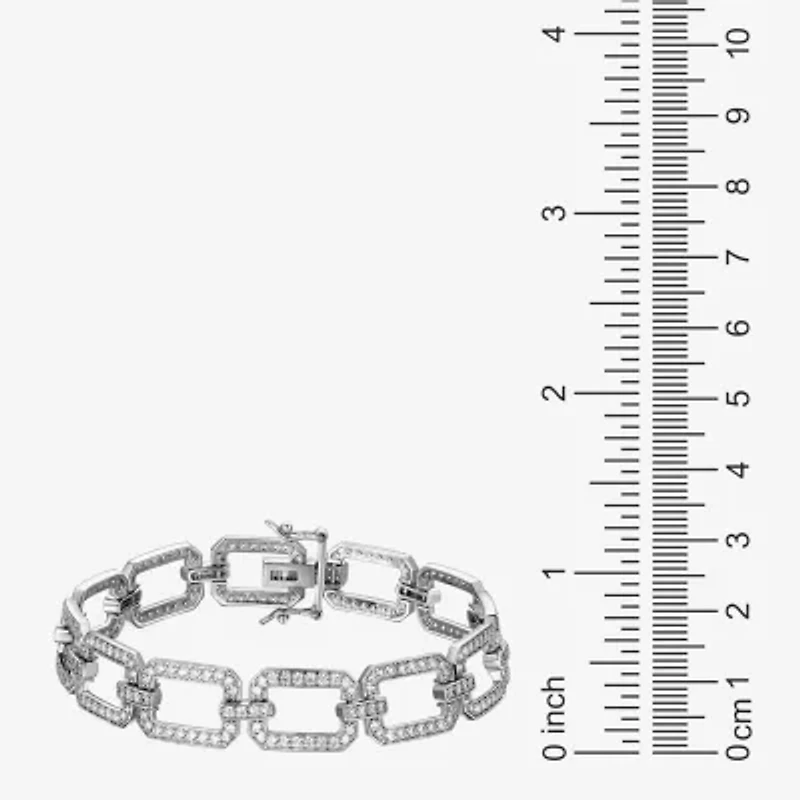 Womens Sterling Silver Solid Link Bracelet