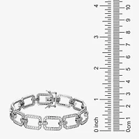 Womens Sterling Silver Solid Link Bracelet