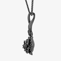 Enchanted Disney Fine Jewelry Villains Womens 1/5 CT. Natural Black Diamond Sterling Silver 18 Inch Pendant Necklace