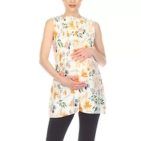 White Mark Maternity Womens Sleeveless Tunic Top