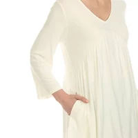 White Mark Maternity Womens V Neck Long Sleeve Tunic Top