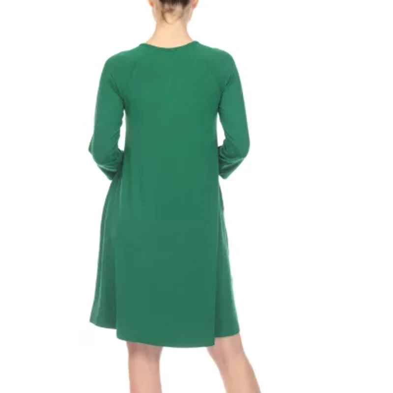 White Mark Womens Maternity 3/4 Sleeve Swing Dresses