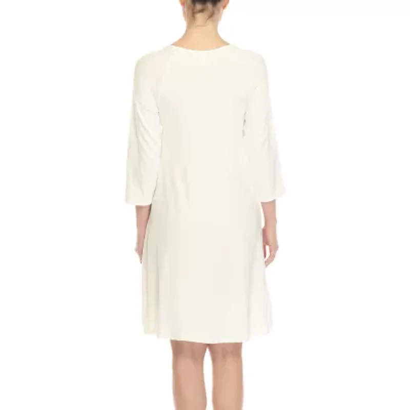 White Mark Womens Maternity 3/4 Sleeve Swing Dresses