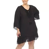 White Mark Womens Plus Dress Swimsuit Cover-Up