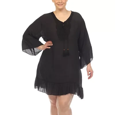 White Mark Womens Plus Dress Swimsuit Cover-Up
