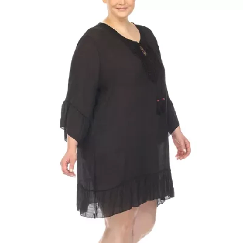 White Mark Womens Plus Dress Swimsuit Cover-Up