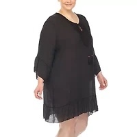 White Mark Womens Plus Dress Swimsuit Cover-Up
