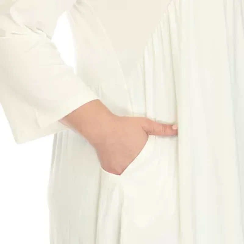 White Mark Plus Womens V Neck 3/4 Sleeve Tunic Top