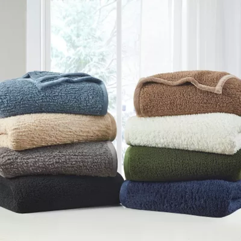 Woolrich Burlington Soild Berber Brushed Blanket