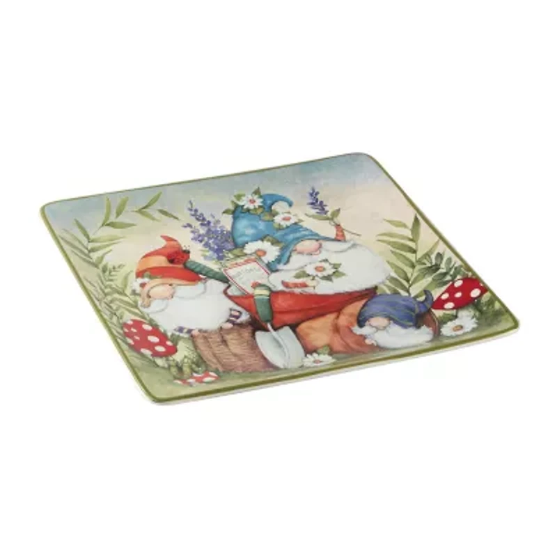 Certified International Garden Gnomes Serving Platter