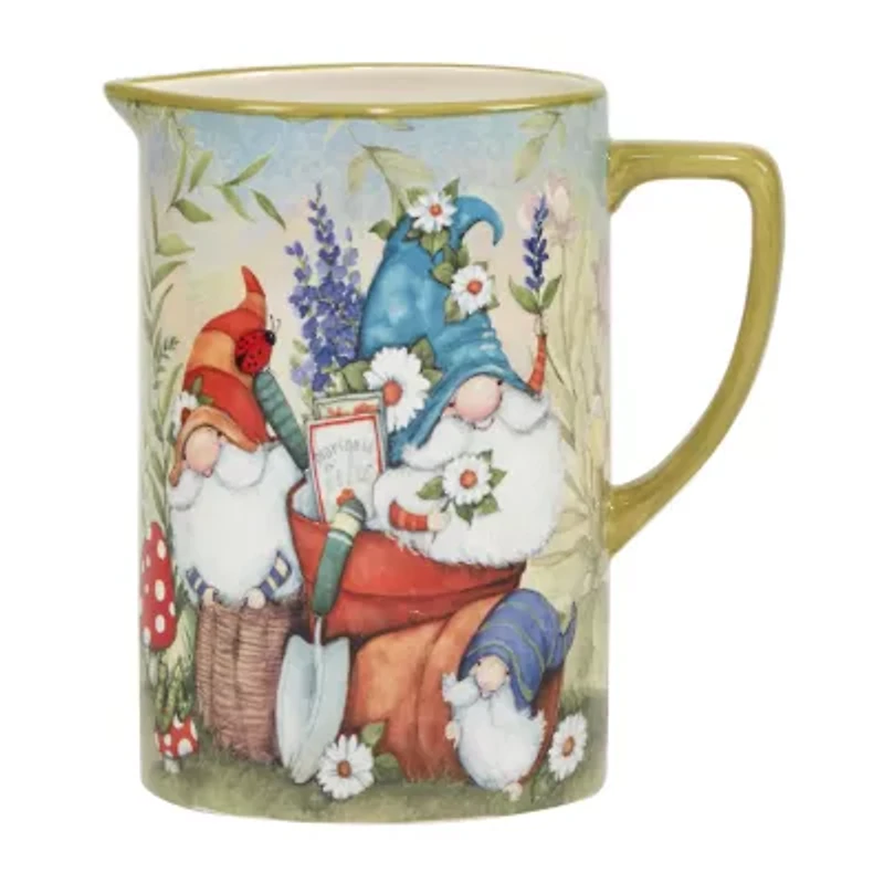 Certified International Garden Gnomes Serving Pitcher