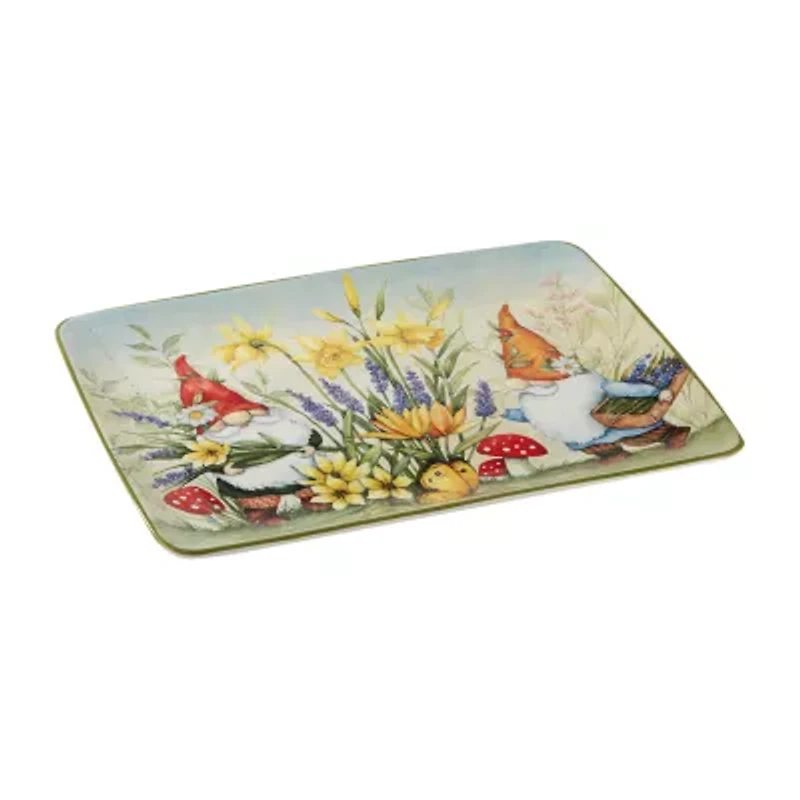 Certified International Garden Gnomes Serving Platter