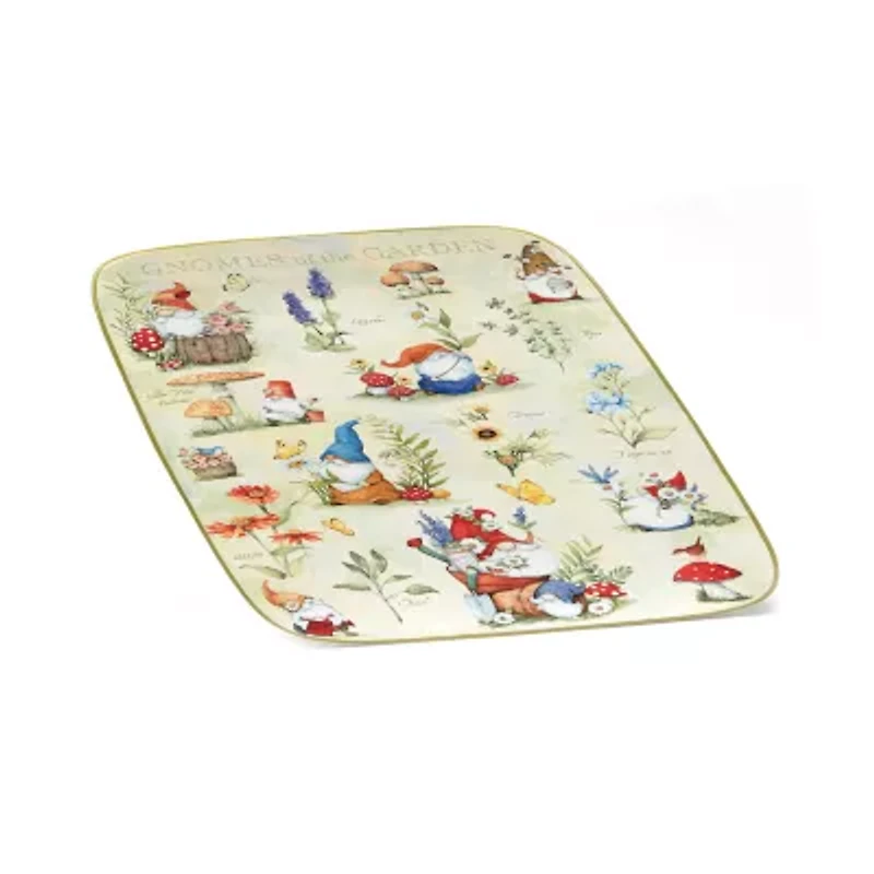 Certified International Garden Gnomes Serving Platter