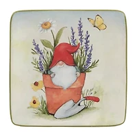 Certified International Garden Gnomes 4-pc. Earthenware Appetizer Plate
