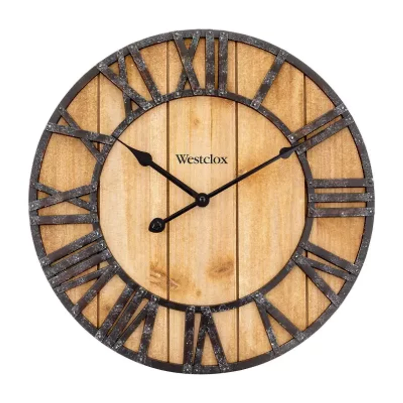 Westclox 16" Wood Plank Wall Clock