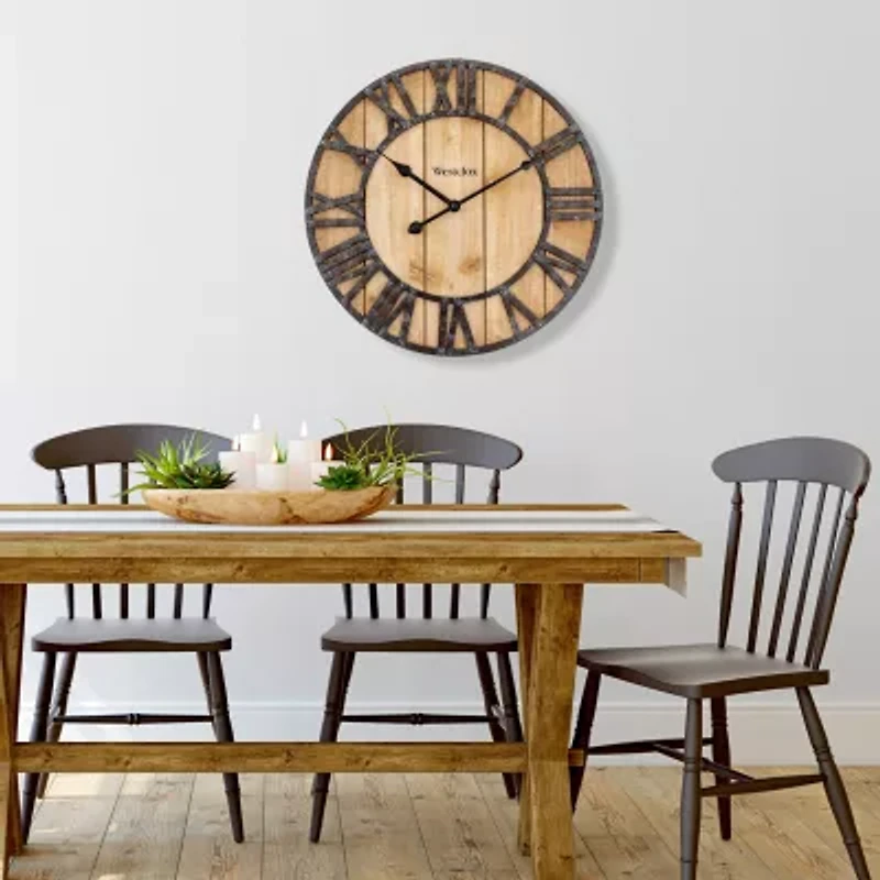 Westclox 16" Wood Plank Wall Clock