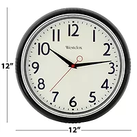 Westclox 12” Black Retro Wall Clock