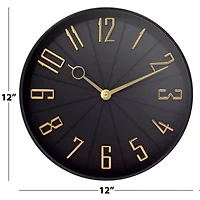 Westclox 12" Black & Gold Modern Wall Clock