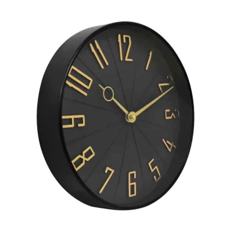 Westclox 12" Black & Gold Modern Wall Clock