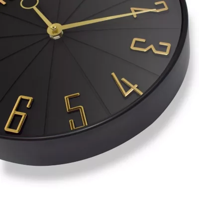 Westclox 12" Black & Gold Modern Wall Clock