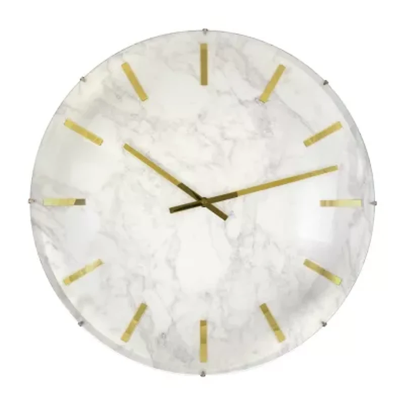 Westclox Large White Marble Dial Wall Clock