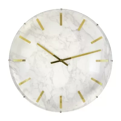 Westclox Large White Marble Dial Wall Clock