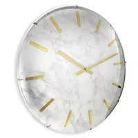 Westclox Large White Marble Dial Wall Clock