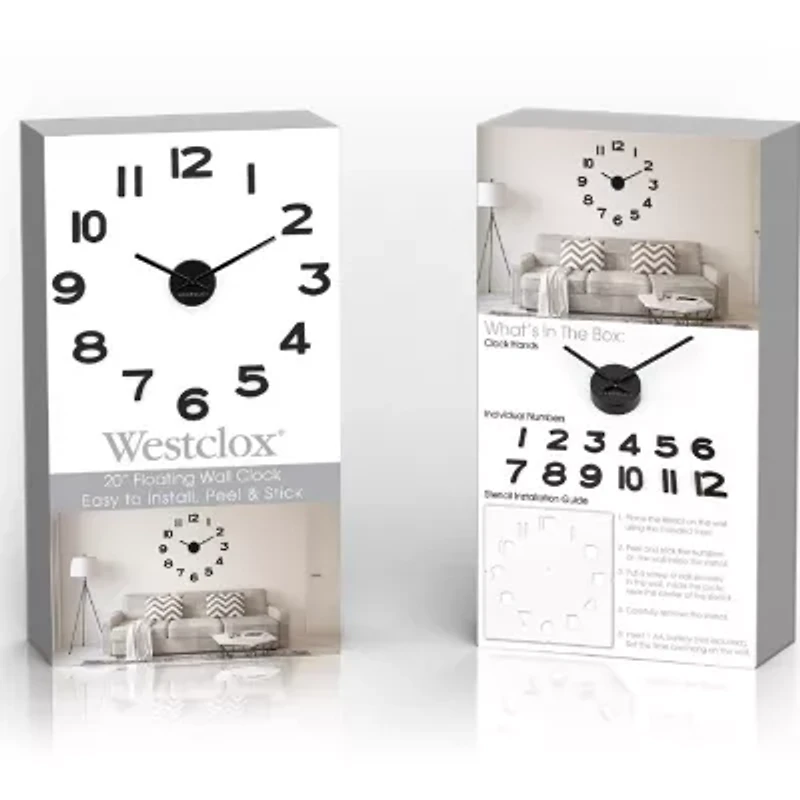 Westclox 20" Floating Numbers Wall Clock