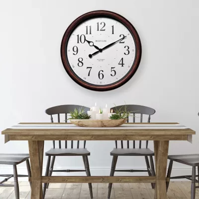 Westclox 20" Woodgrain Finish Wall Clock