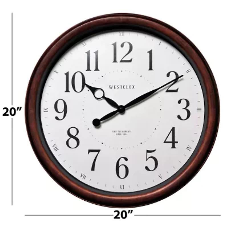 Westclox 20" Woodgrain Finish Wall Clock